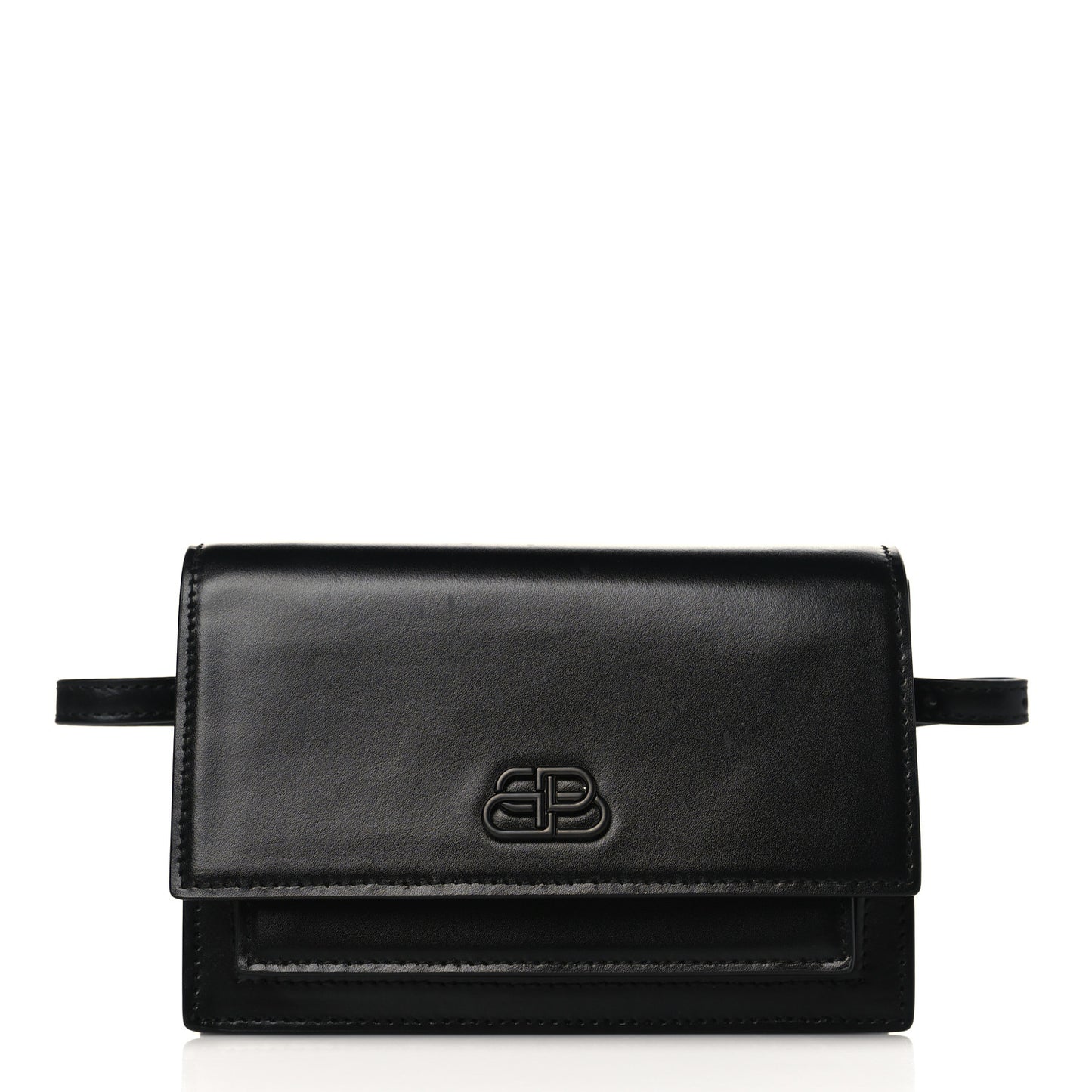 Shiny Box Calfskin Monochrome XS Sharp Belt Bag Black