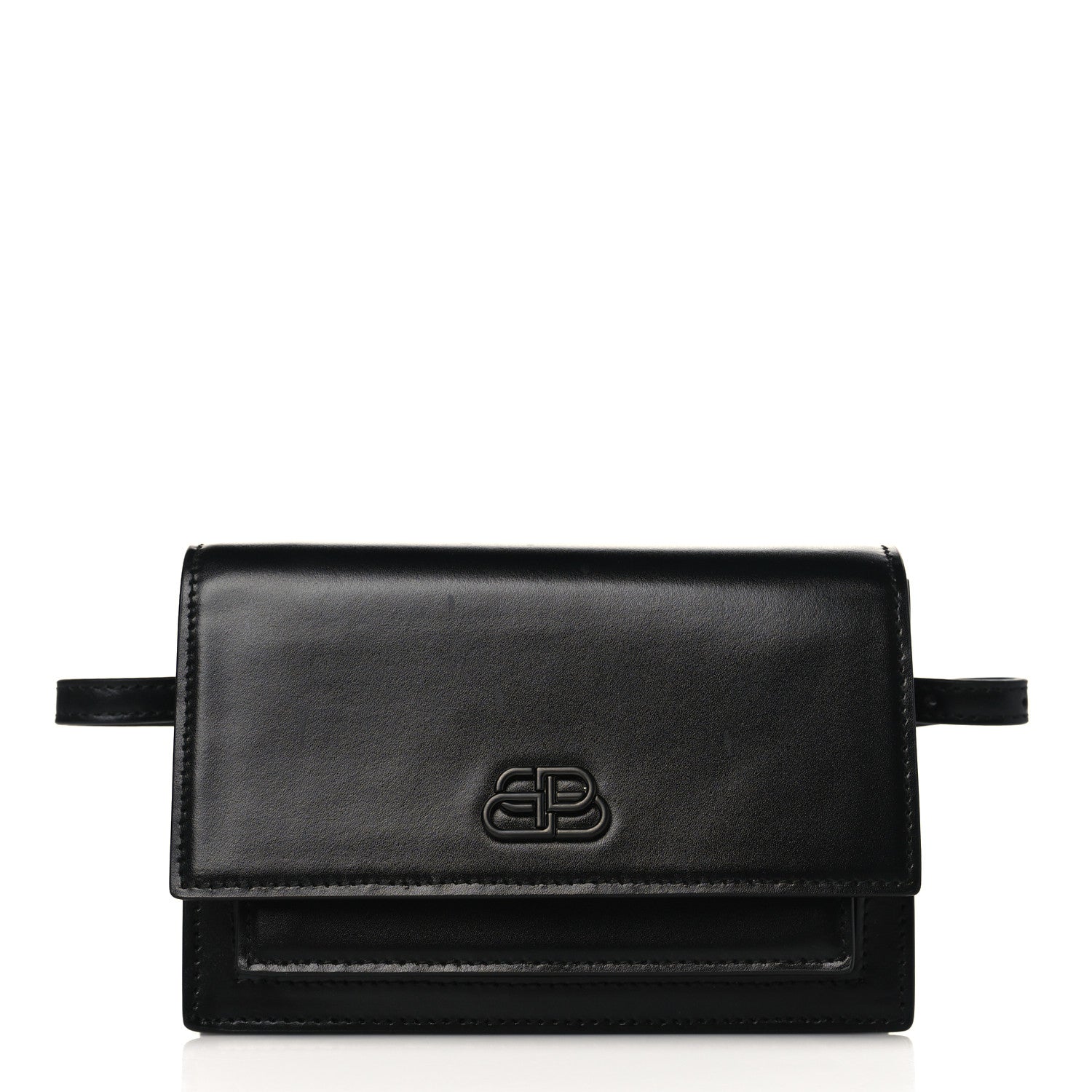 Balenciaga Shiny Box Calfskin Monochrome XS Sharp Belt Bag Black 1 of 11