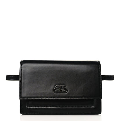 Balenciaga Shiny Box Calfskin Monochrome XS Sharp Belt Bag Black 1 of 11