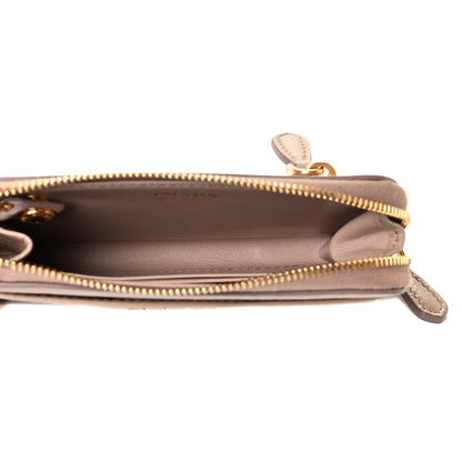 Prada Vitello Daino Zip Around Keychain Sughero 4 of 5