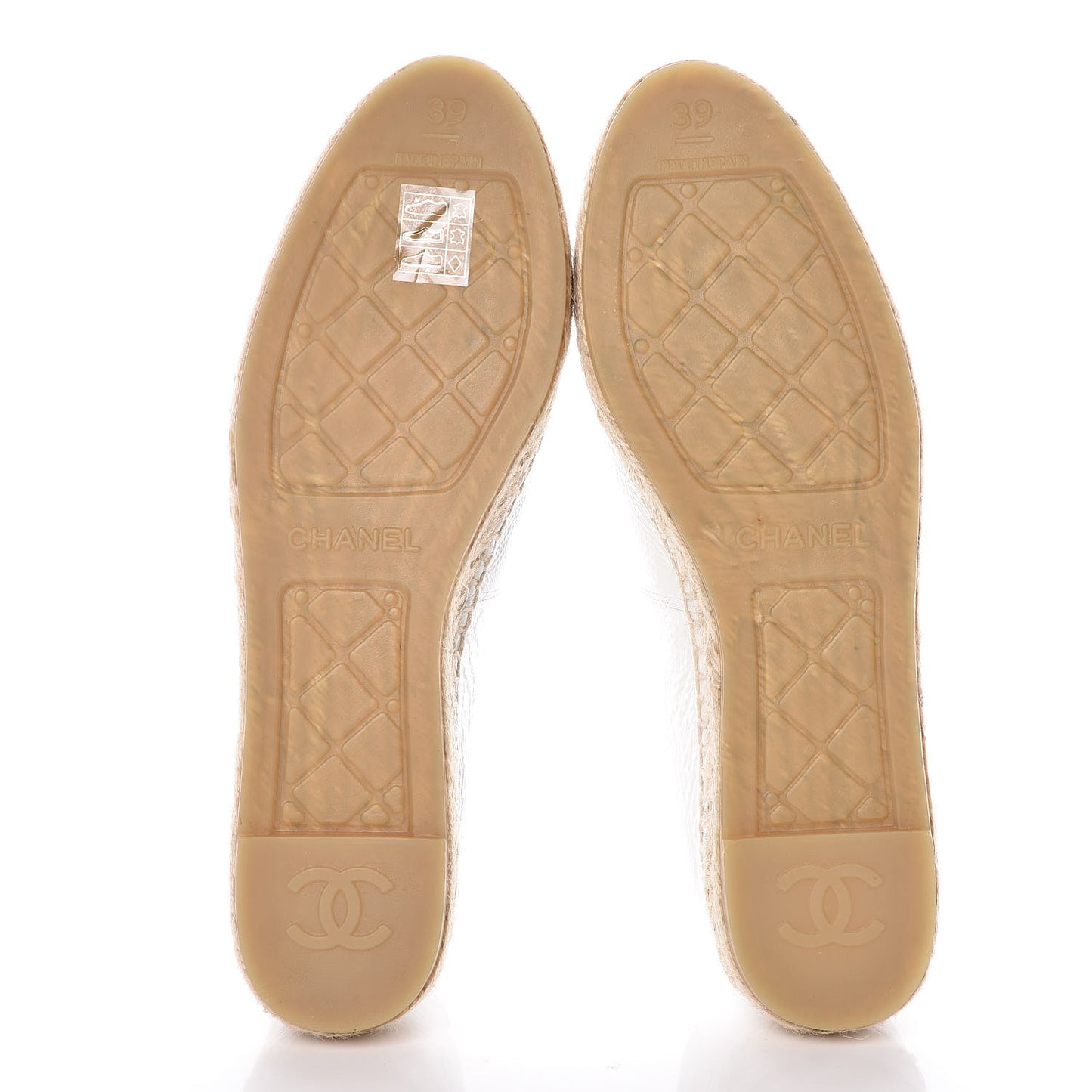 Distressed Patent CC Espadrilles 39 White