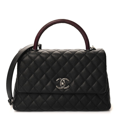 Chanel Caviar Lizard Quilted Small Coco Handle Flap Black 1 of 11