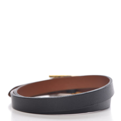 Hermes Chamonix Hapi 3MM Triple Tour Wrap Bracelet S Black 3 of 5