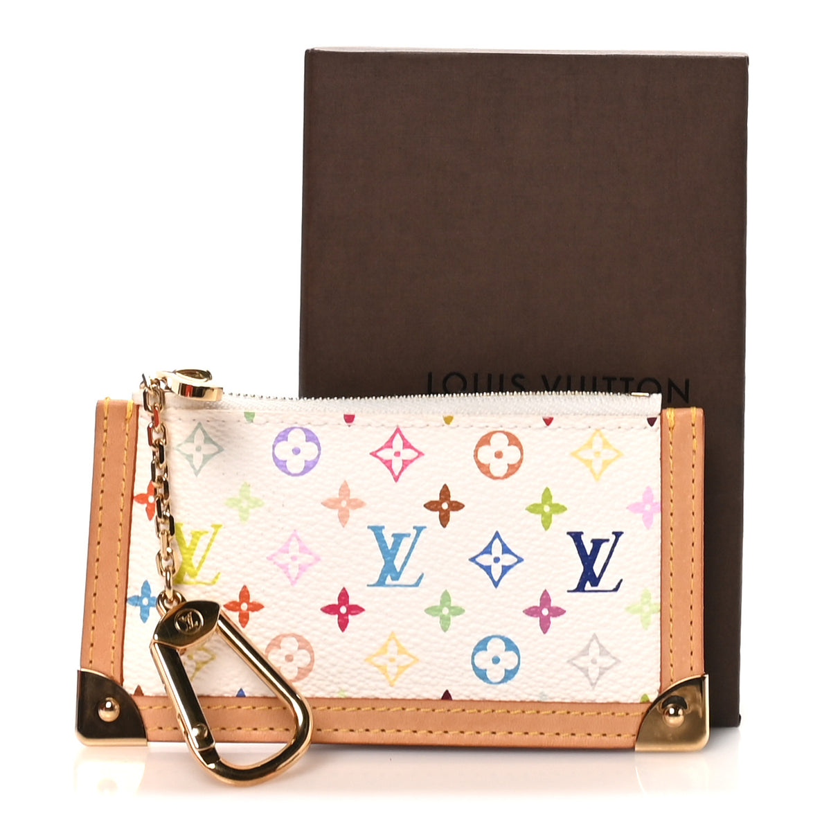 Monogram Multicolor Key Pouch White