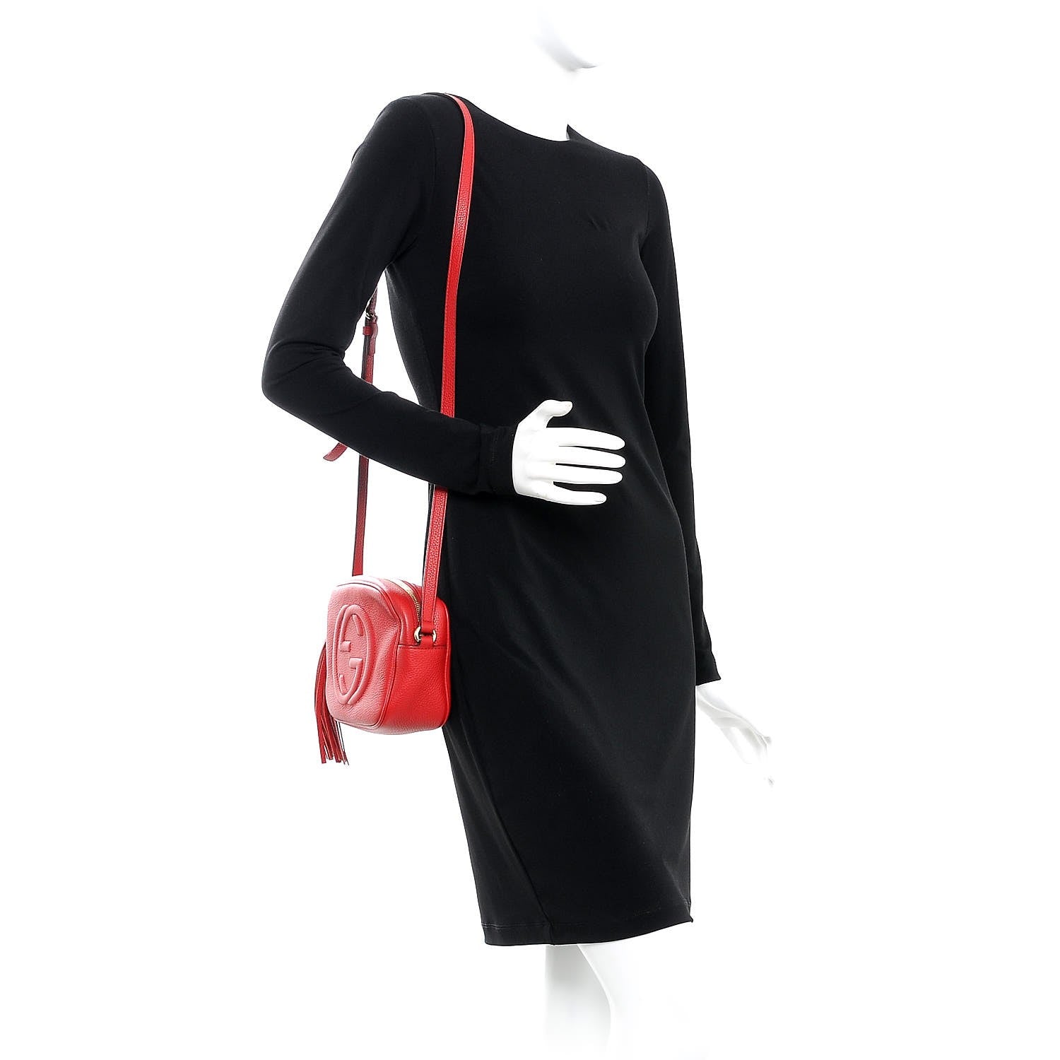 Gucci Pebbled Calfskin Small Soho Disco Bag Tabasco Red 2 of 8