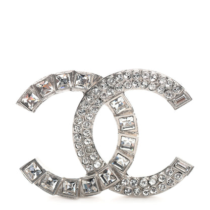 Chanel Baguette Crystal CC Brooch Silver 1 of 4