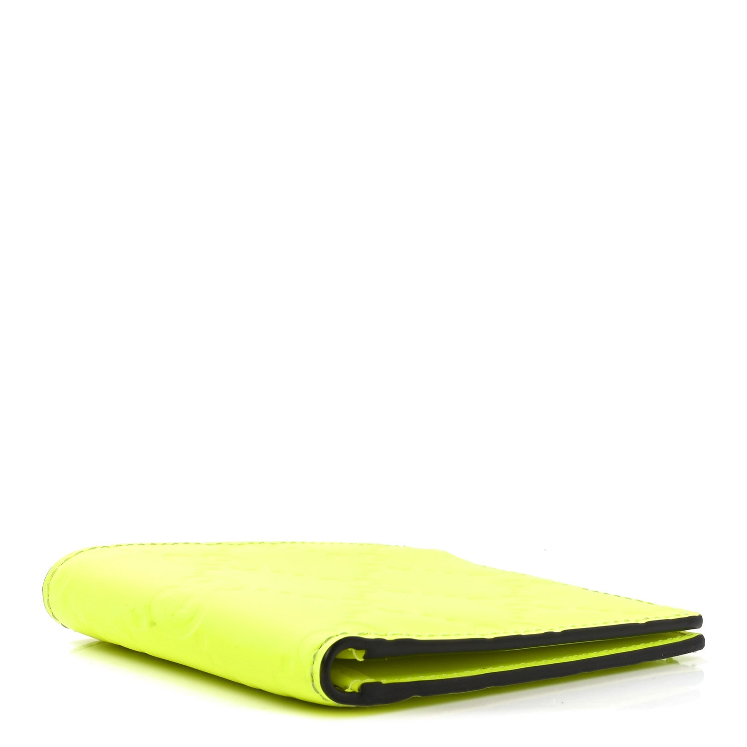 Gucci Rubber Effect GG Embossed Bi-Fold Wallet Fluorescent Yellow 4 of 6