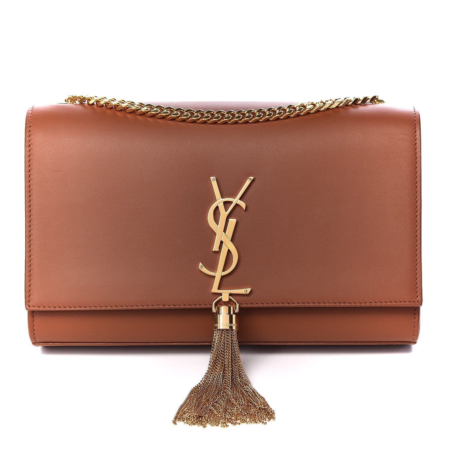Saint Laurent Smooth Calfskin Medium Classic Monogram Kate Tassel Satchel Fauve 1 of 9