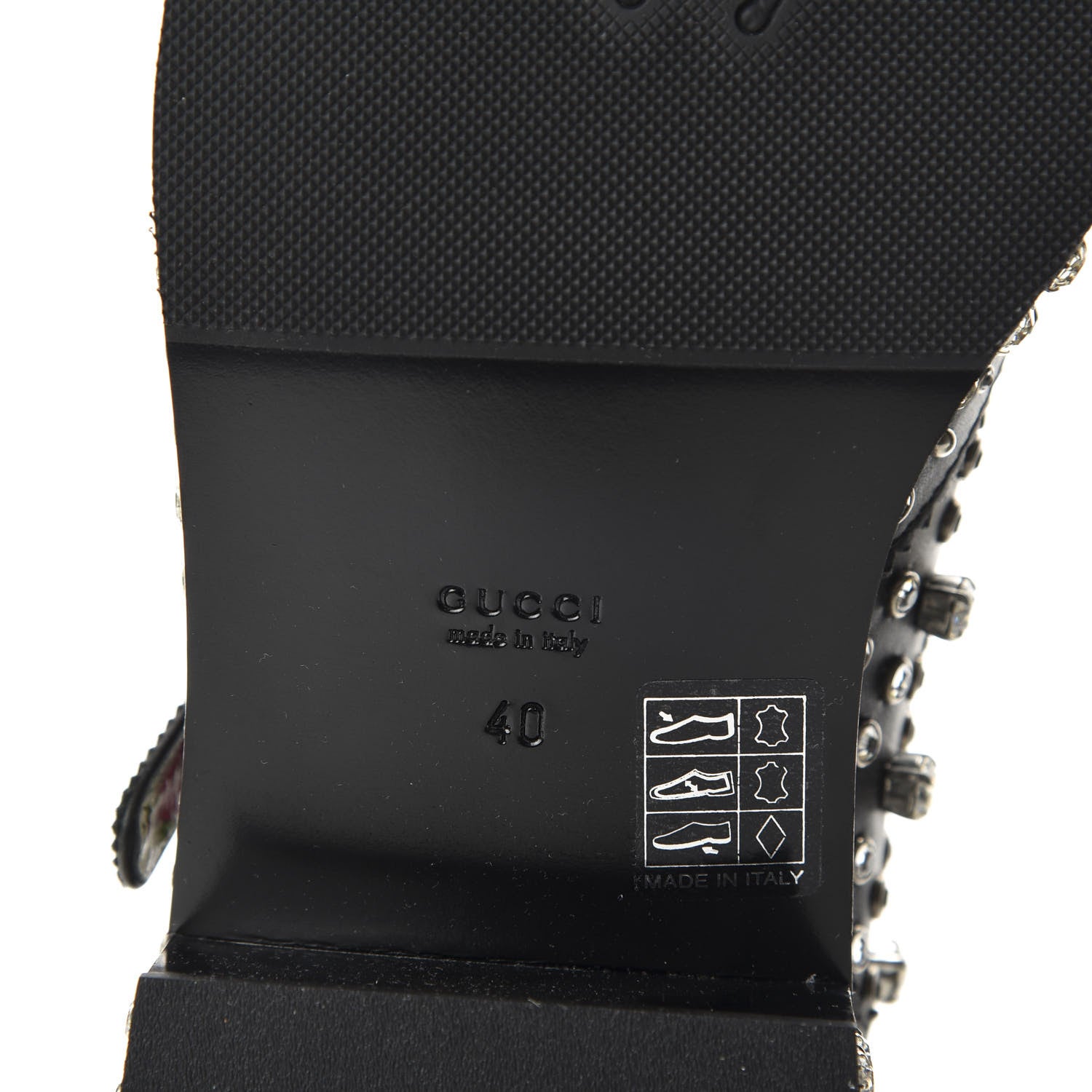 Gucci Calfskin Crystal Studded Womens Queercore Brogue Monk Strap Loafers 40 Black 8 of 11
