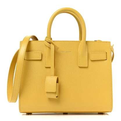 Saint Laurent Grained Calfskin Nano Sac De Jour Jaune 1 of 9