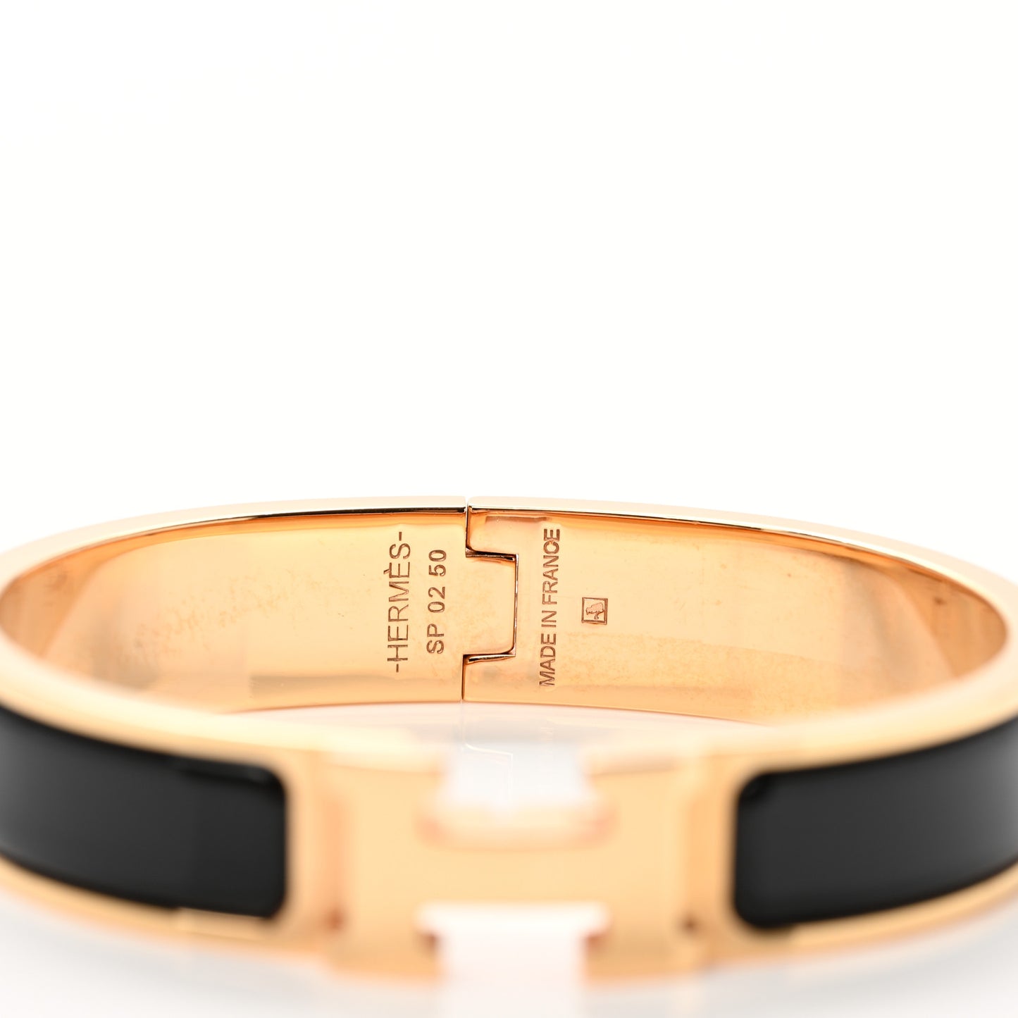 Enamel Narrow Clic Clac H Bracelet PM Black