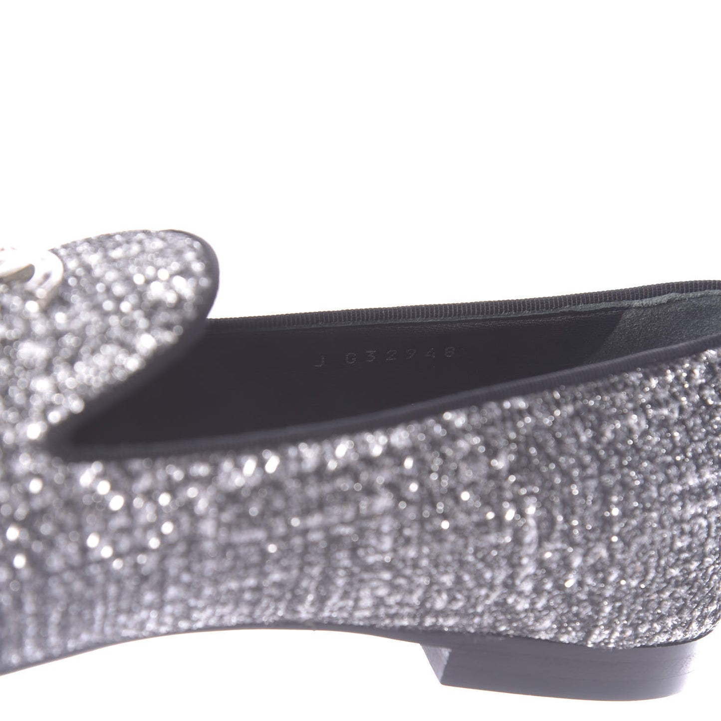 Fantasy Fabric Grosgrain CC Mocassin Loafers 37 White Black
