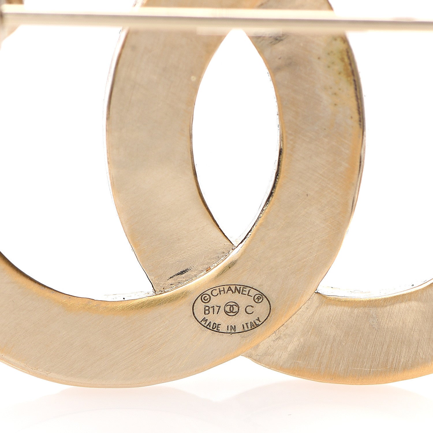 Chanel Crystal CC Mini Brooch Gold 3 of 4