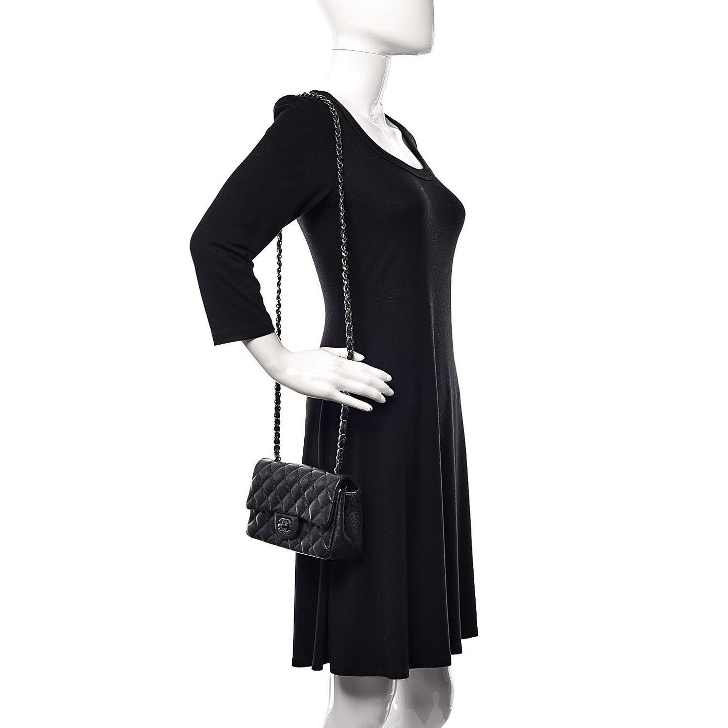 Caviar Quilted Mini Rectangular Flap Black