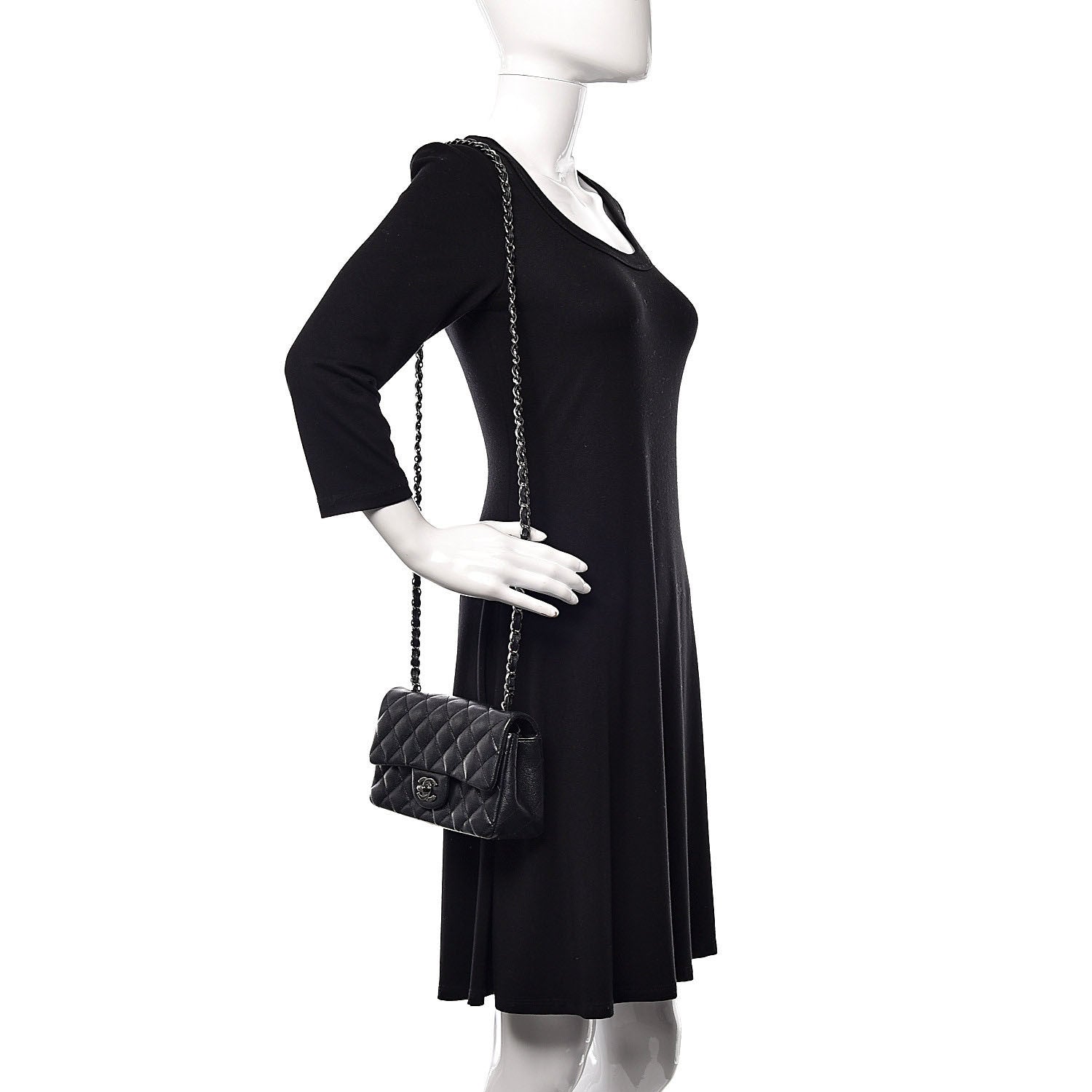 Chanel Caviar Quilted Mini Rectangular Flap Black 2 of 11