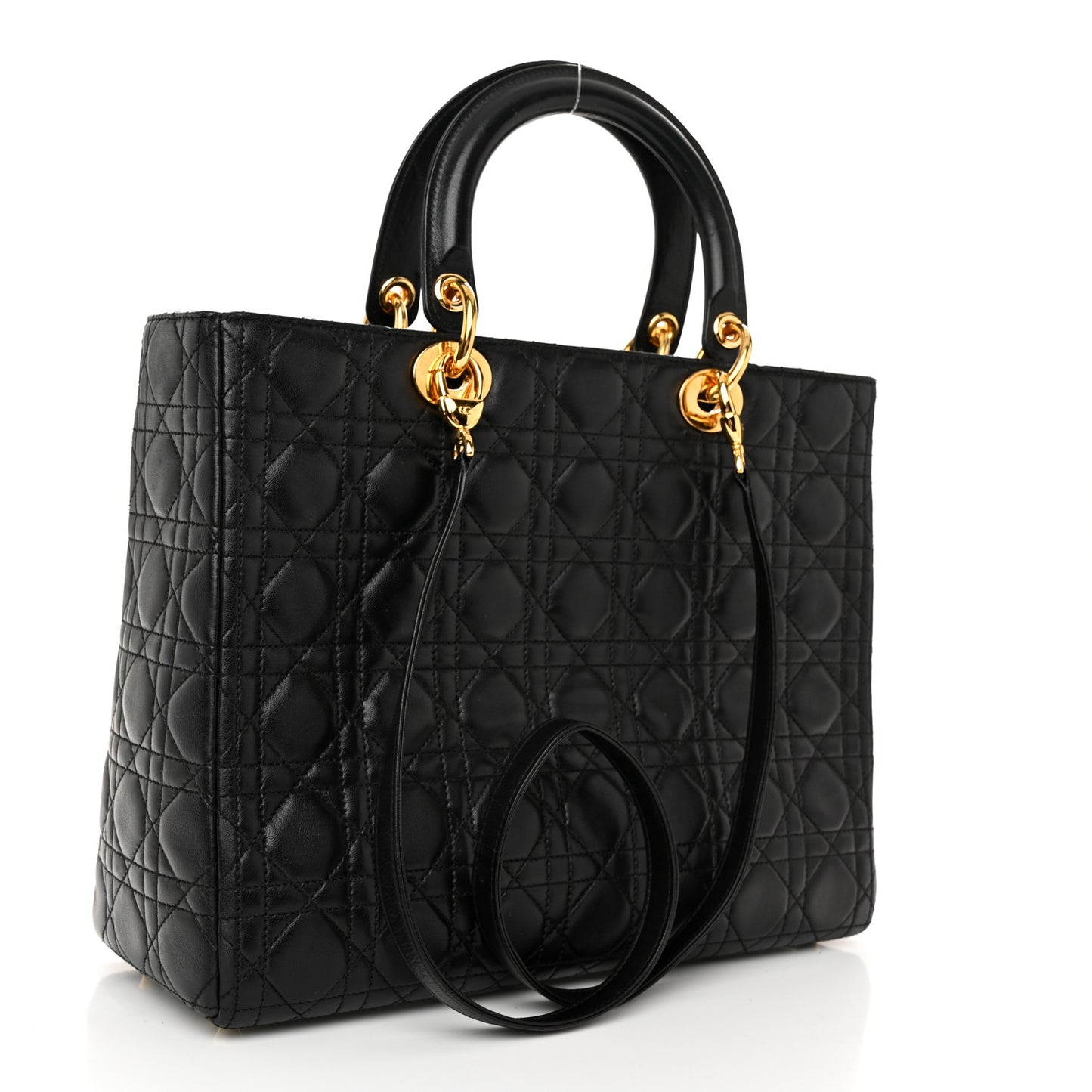 Lambskin Cannage Large Lady Dior Black