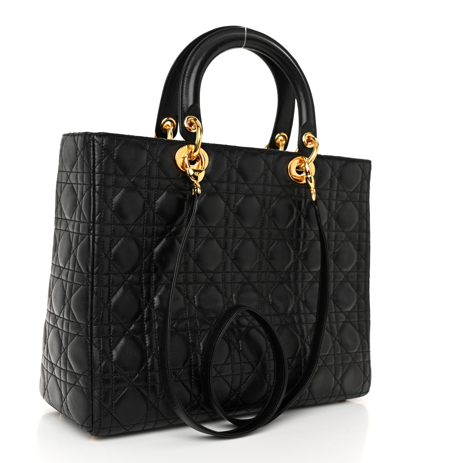 Christian Dior Lambskin Cannage Large Lady Dior Black 3 of 11