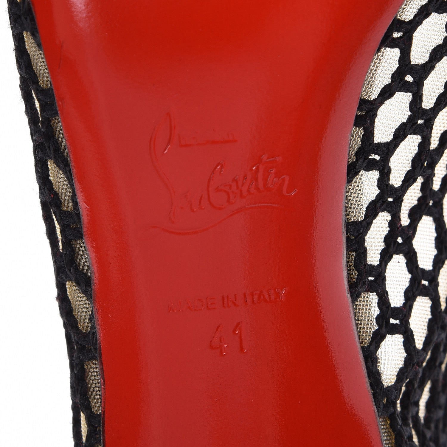 Christian Louboutin Fishnet Patent Guni 55 Spiked Pumps 41 Black 6 of 8