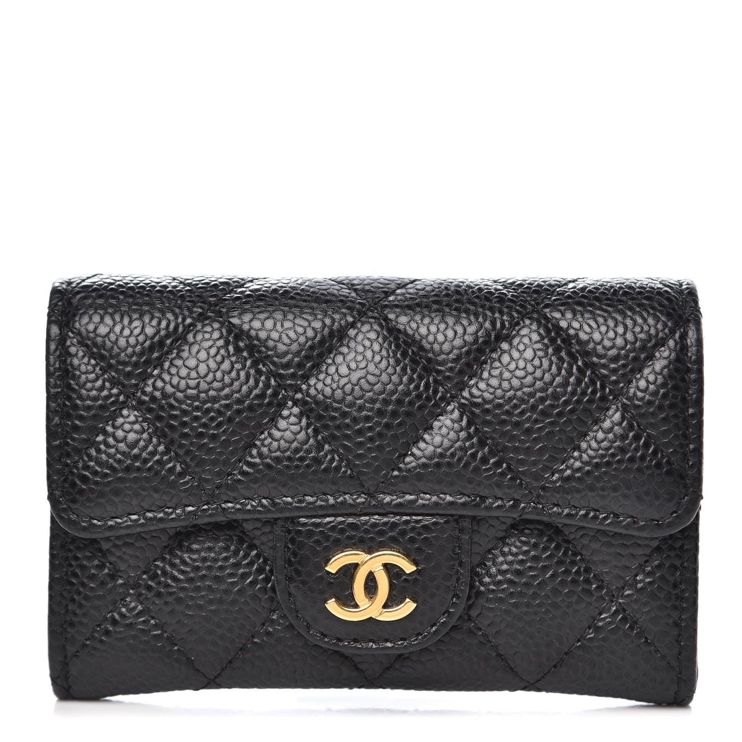 Chanel Caviar Quilted Flap Card Holder Black 1 of 9