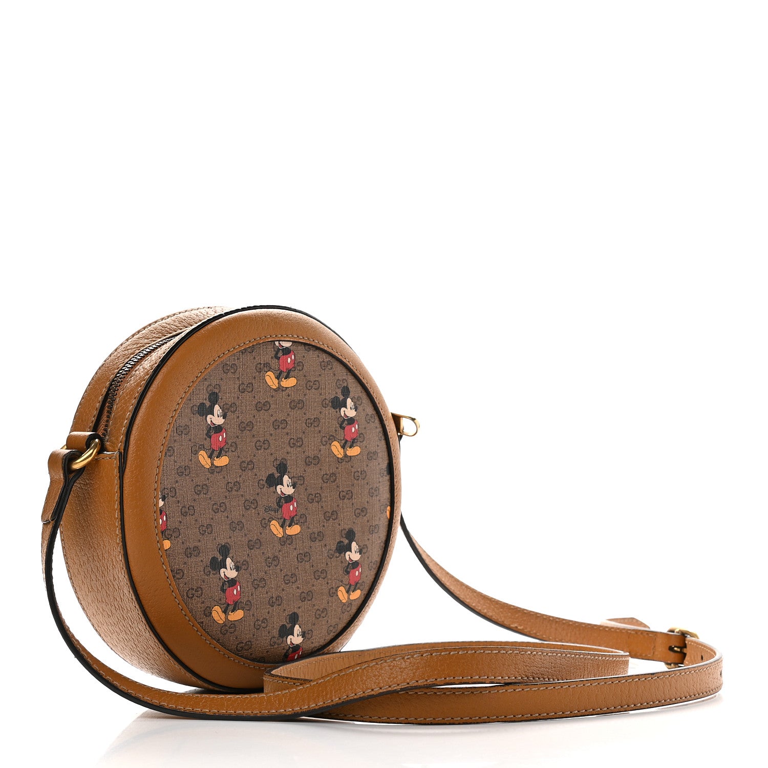 Gucci X DISNEY Mini Vintage GG Supreme Monogram Mickey Mouse Round Shoulder Bag Beige Vintage Sun Oil 2 of 12