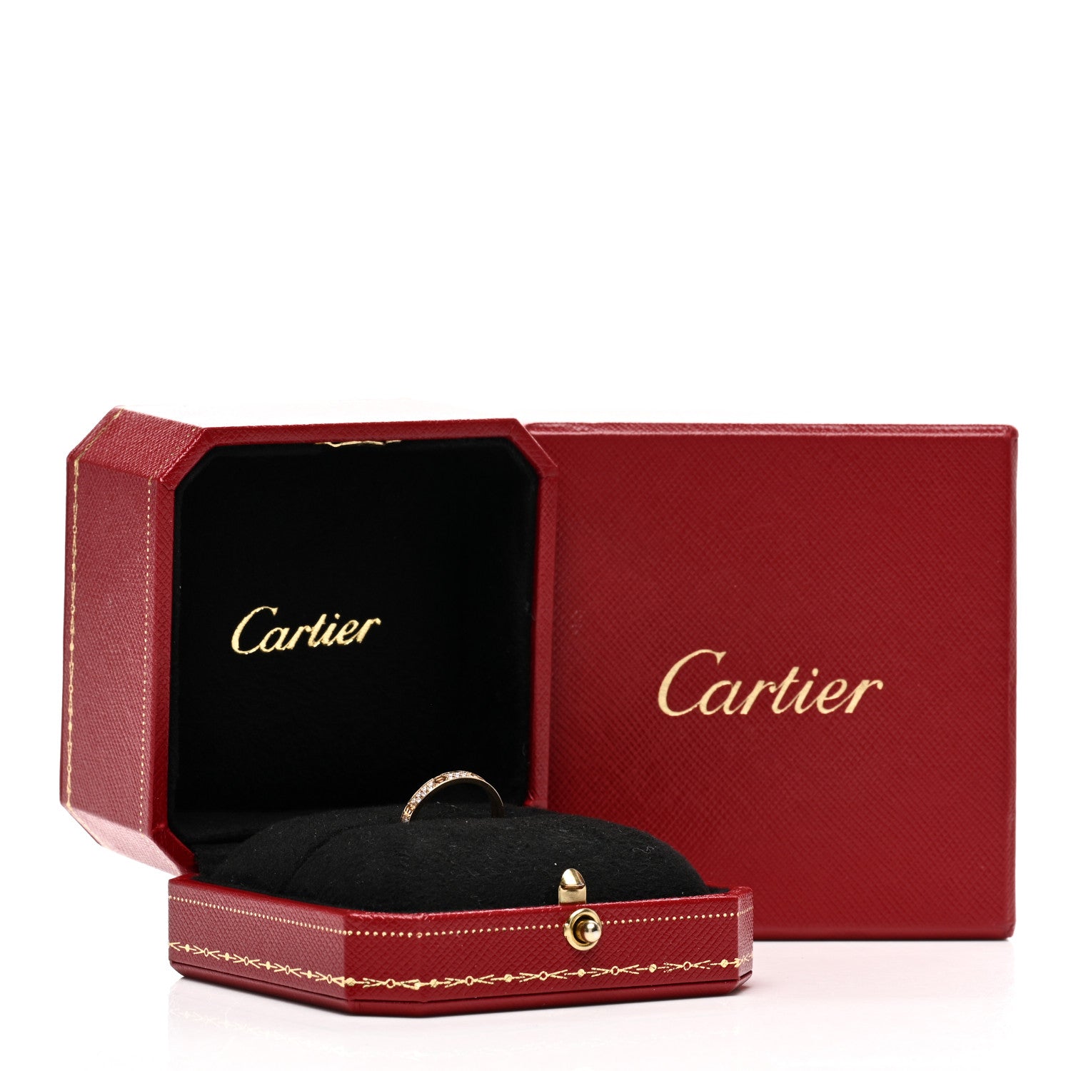 Cartier 18K Yellow Gold Diamond 2.6mm LOVE Paved Band Ring 50 5.25 5 of 5