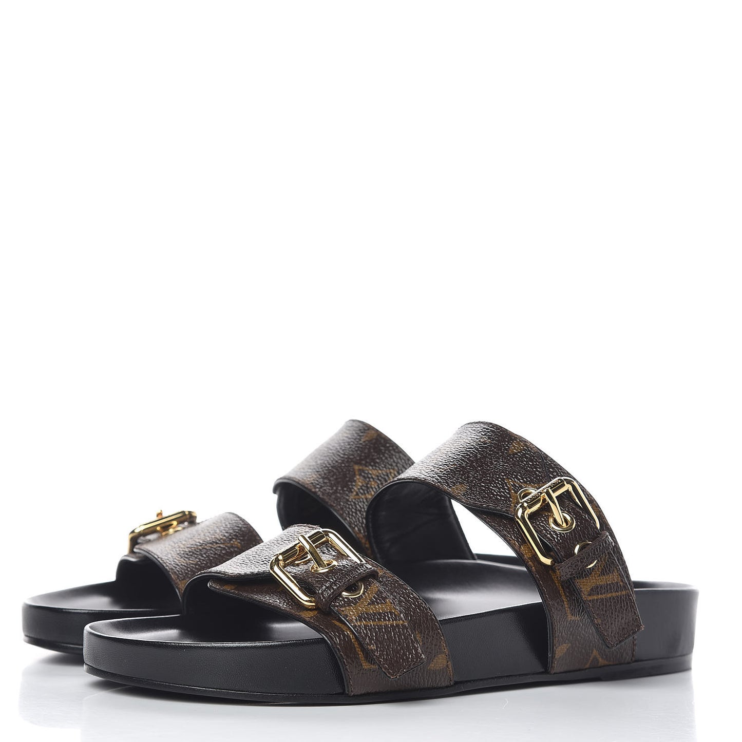 Monogram Bom Dia Mule Sandals 36 Black