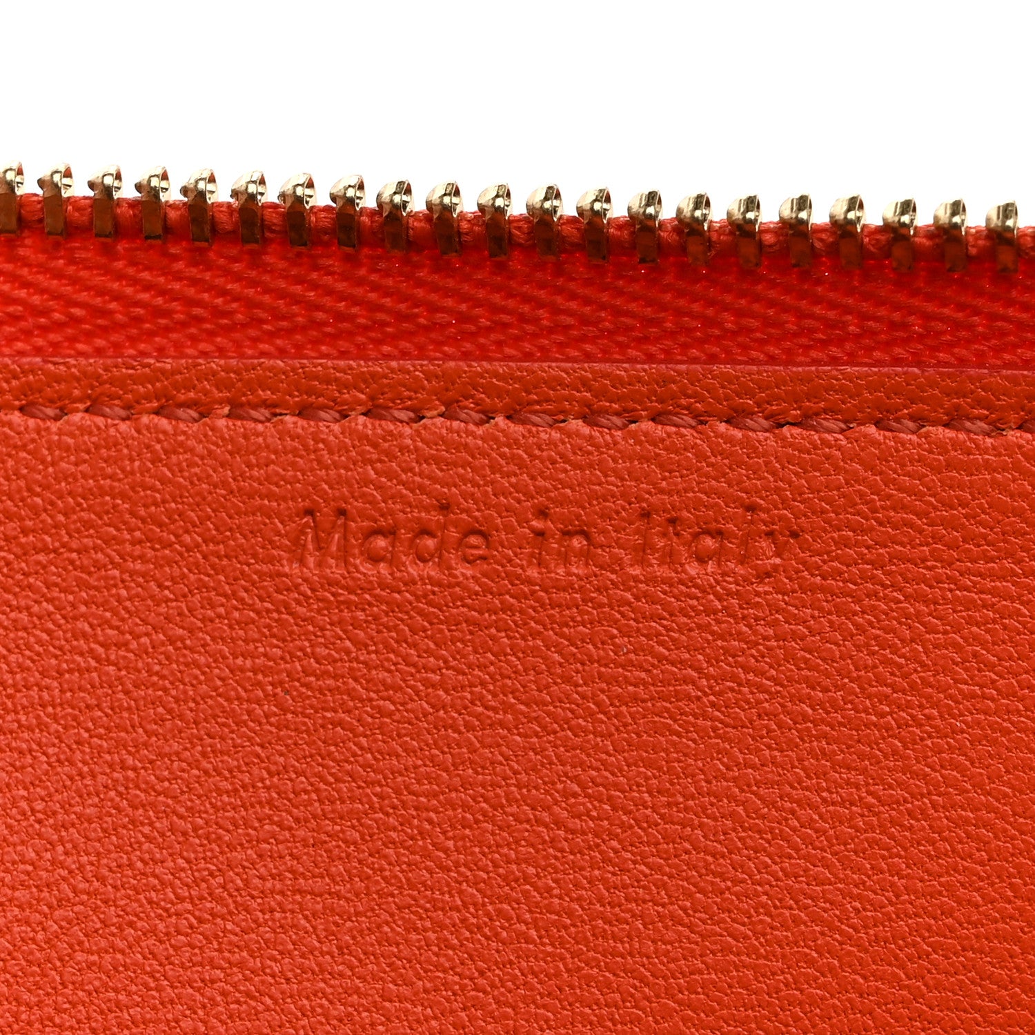 Celine Lambskin Large Zip Around Multifunction Wallet Red Orange 7 of 9