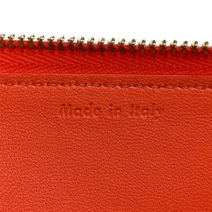 Celine Lambskin Large Zip Around Multifunction Wallet Red Orange 7 of 9