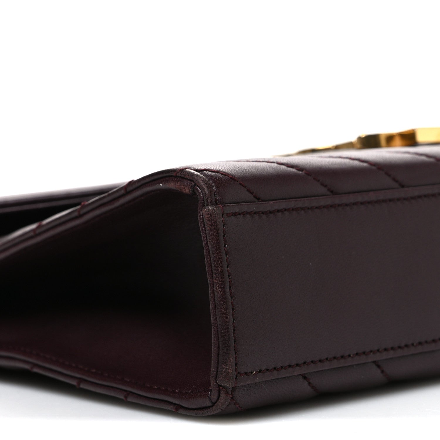 Saint Laurent Lambskin Matelasse Chevron Medium Monogram Satchel Amaranto 9 of 11