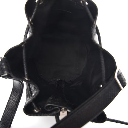 Saint Laurent Python Medium Rider Bucket Bag Black 6 of 8