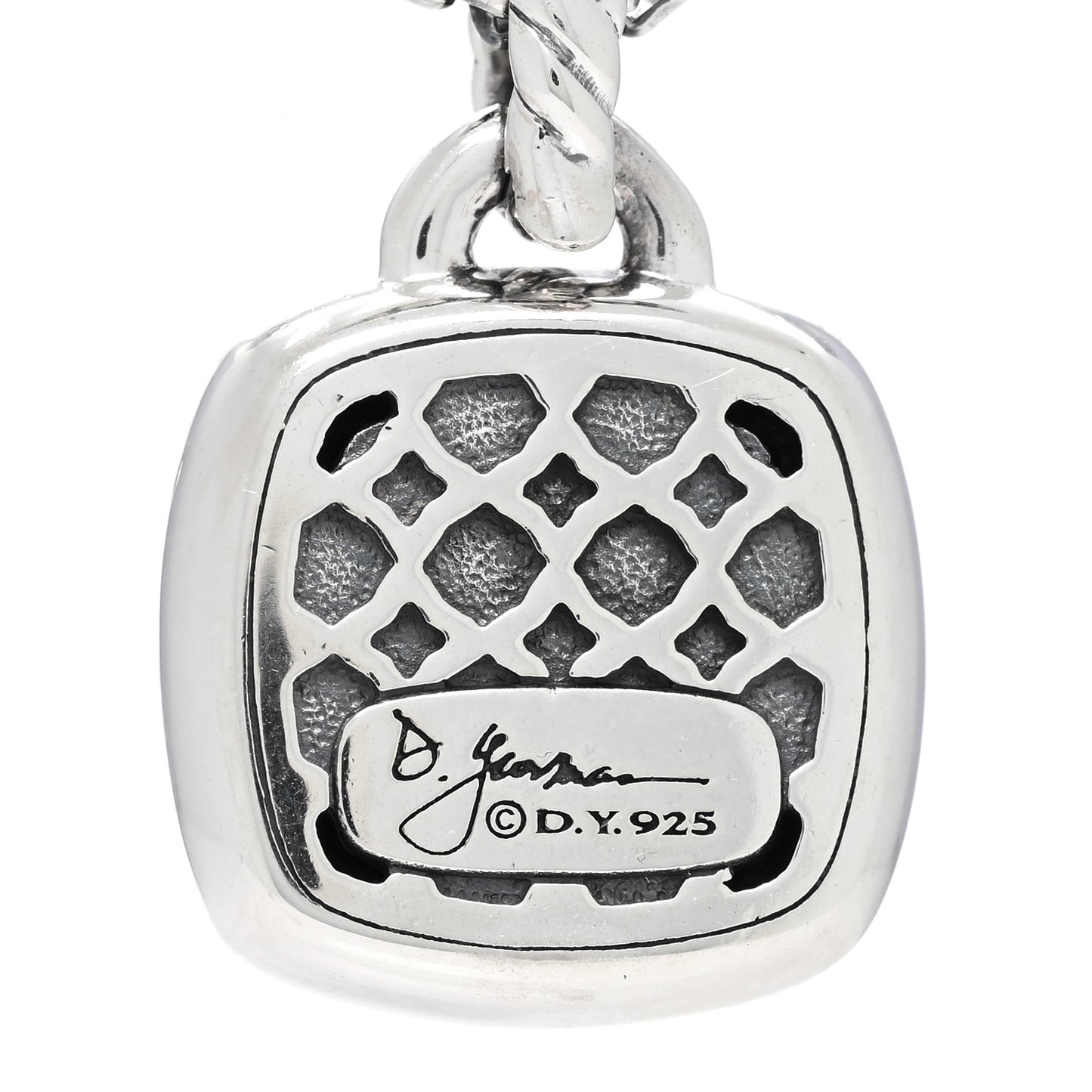 Sterling Silver 14K Yellow Gold Diamond Black Orchid 14mm Albion Pendant Necklace