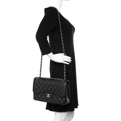 Chanel Caviar Quilted Jumbo Double Flap Black 2 of 10