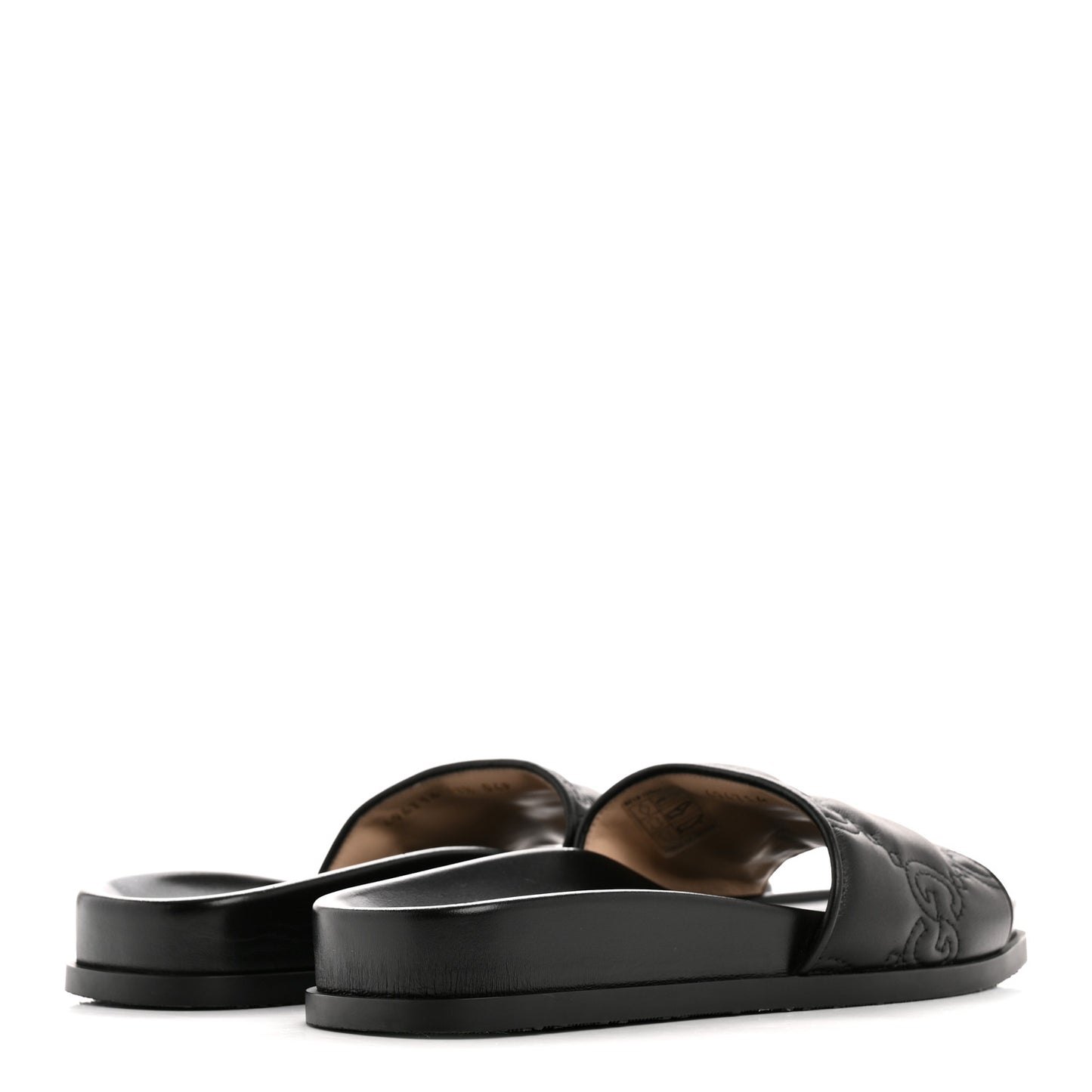 Nappa GG Matelasse Flat Slide Sandals 37.5 Black