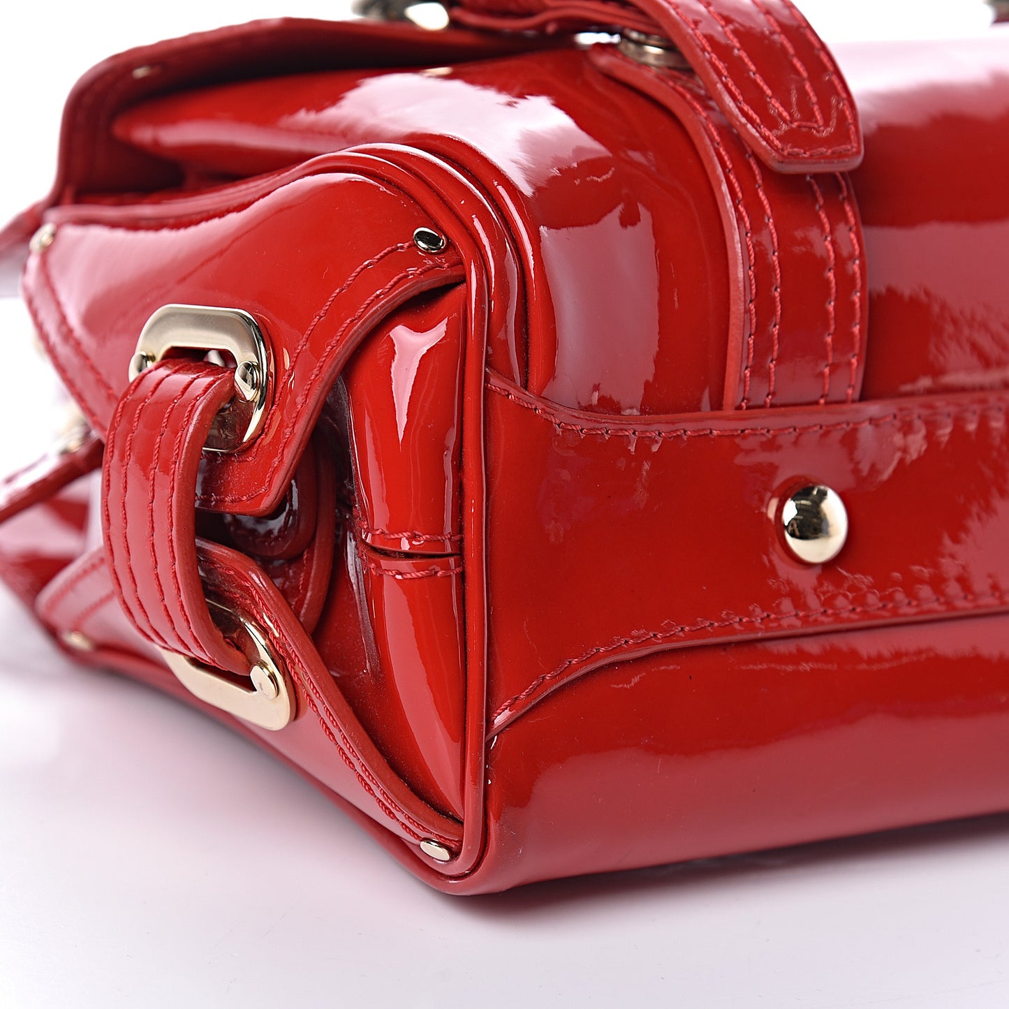 Patent Studded Bag Red
