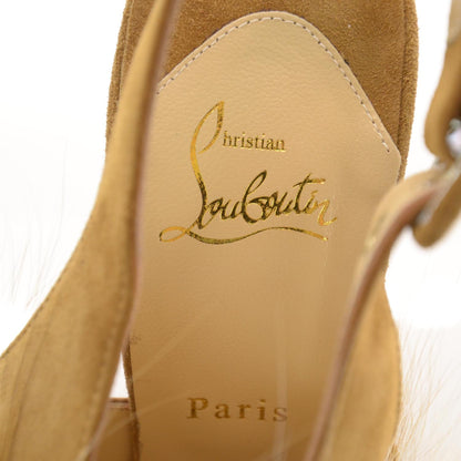 Christian Louboutin Suede Fox Fur Splash 150 Pumps 41 Camel 5 of 6