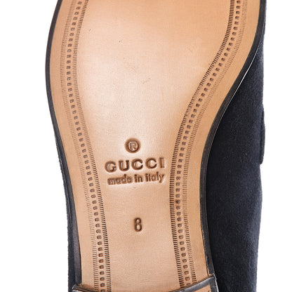 Gucci Suede Web Mens Horsebit Loafers 8 Black 9 of 11