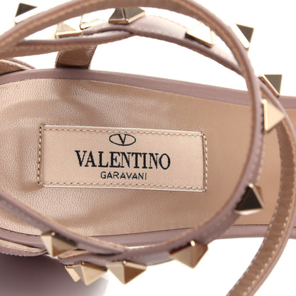 Valentino Garavani Pebbled Calfskin Rockstud Ankle Strap 60mm Sandals 39.5 Poudre 8 of 10