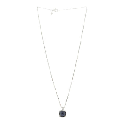 David Yurman Sterling Silver Diamond Black Orchid 9mm Chatelaine Pave Bezel Pendant Necklace 3 of 6