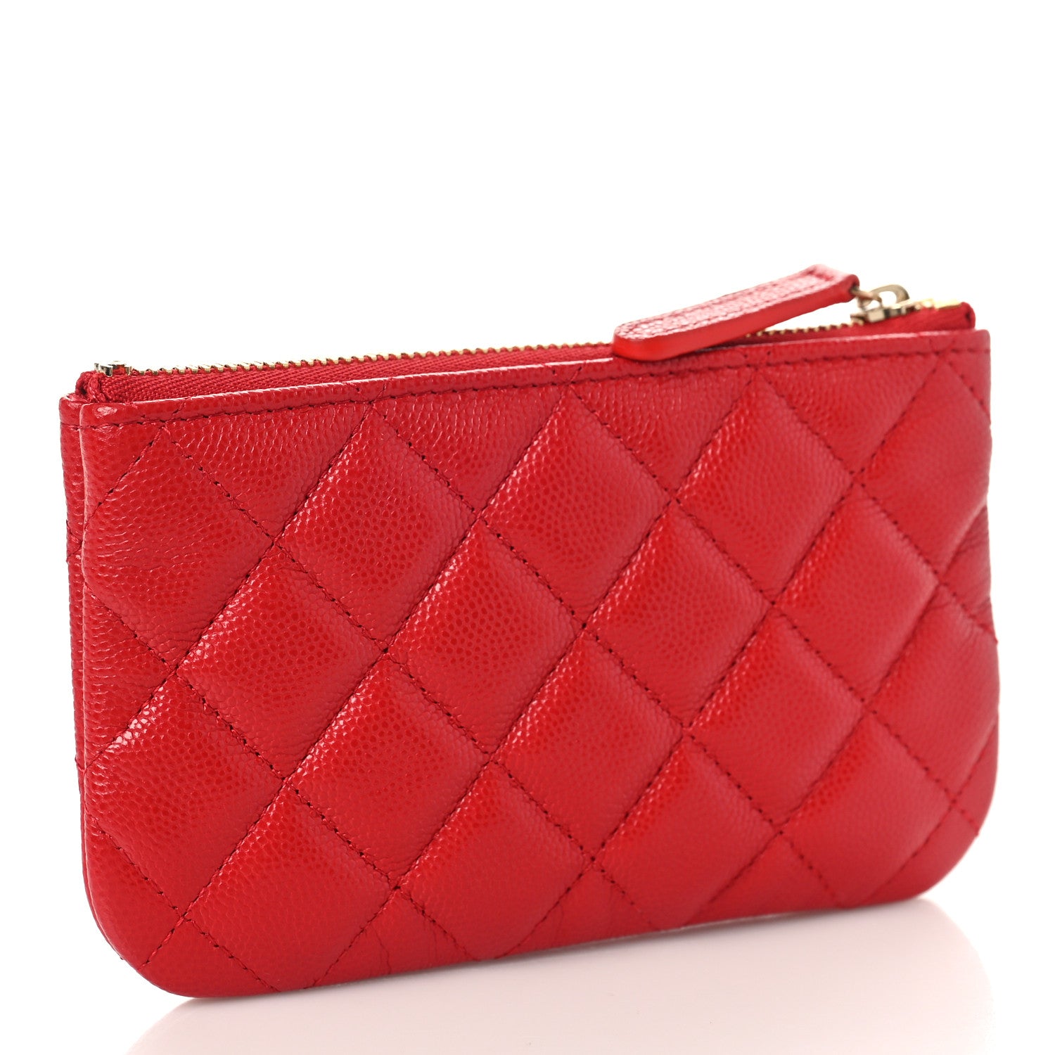 Chanel Caviar Quilted Small Cosmetic Case Red 3 of 9
