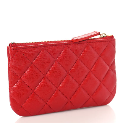 Chanel Caviar Quilted Small Cosmetic Case Red 3 of 9