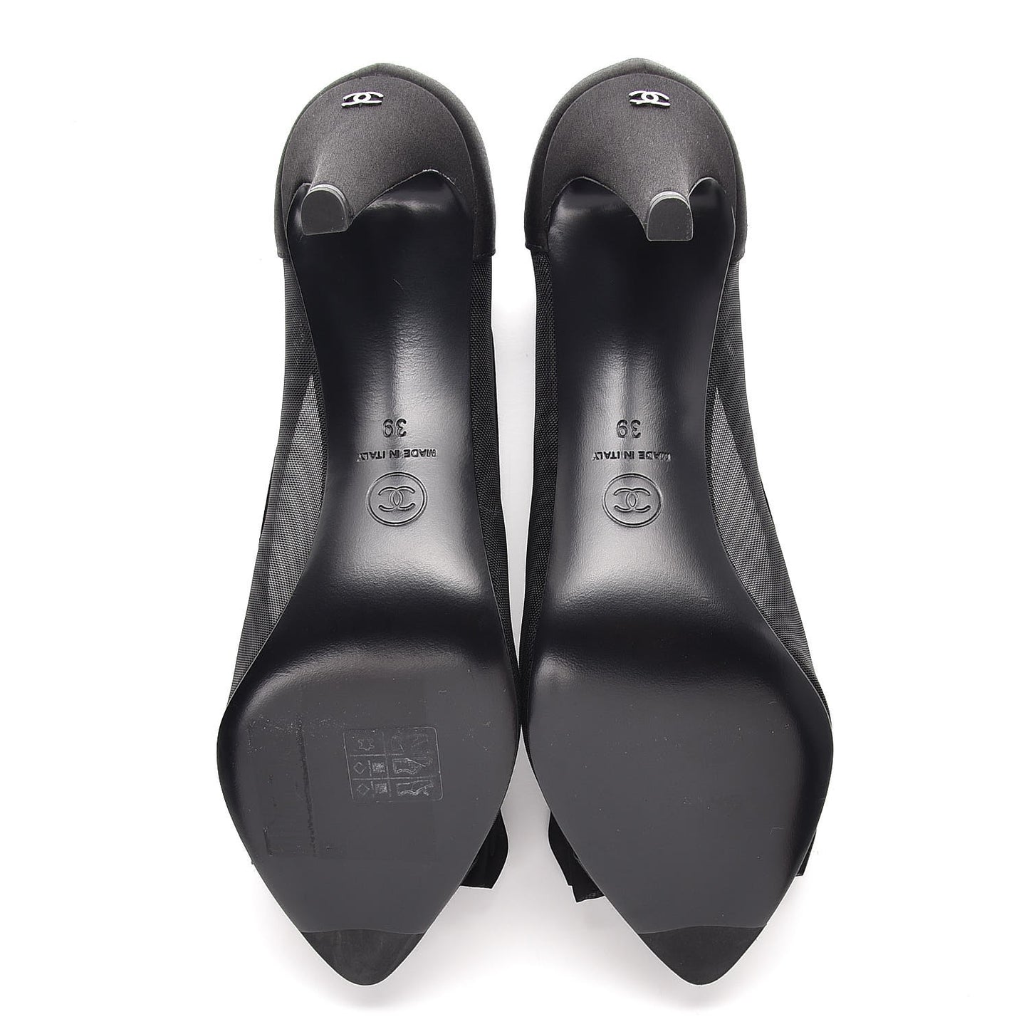 Mesh Satin Bow CC Pumps 39 Black
