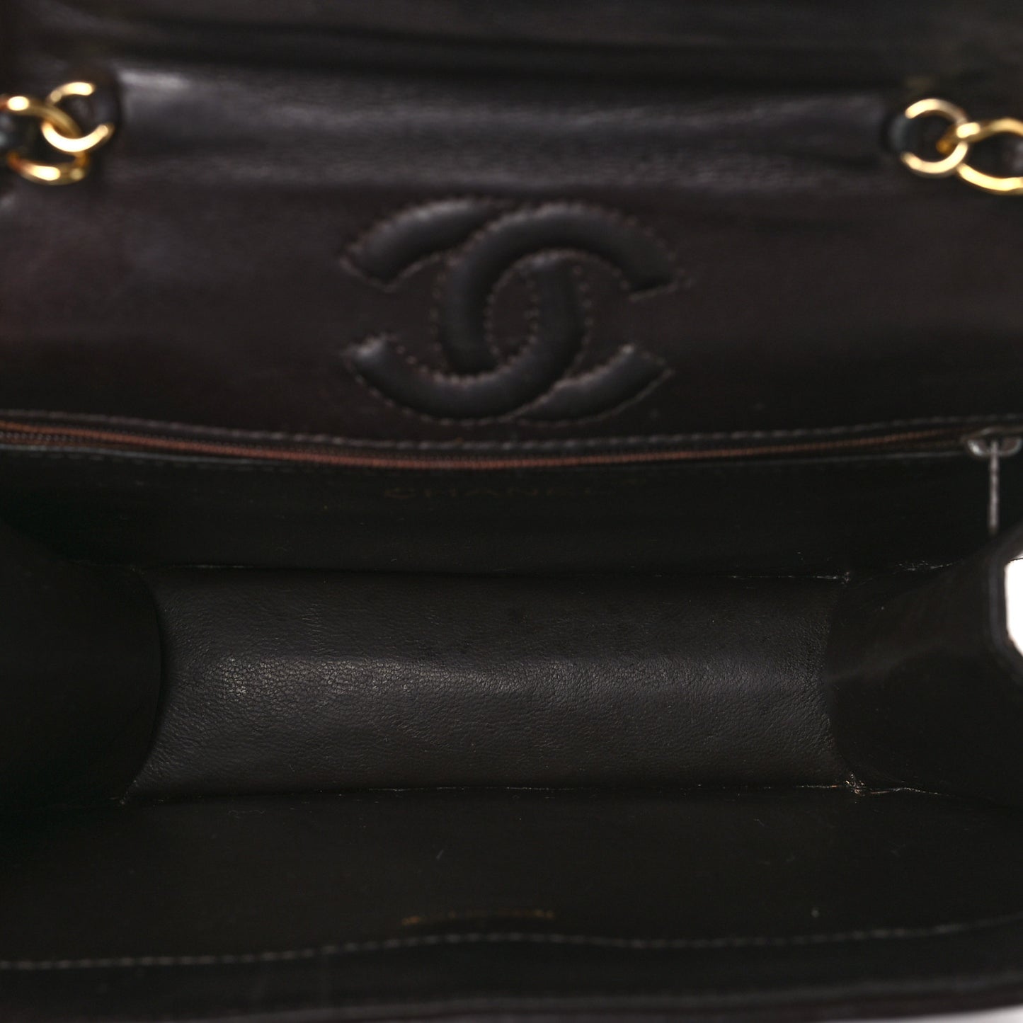 Shiny Crocodile Flap Dark Brown