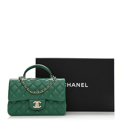 Chanel Lambskin Quilted Mini Top Handle Rectangular Flap Green 11 of 11