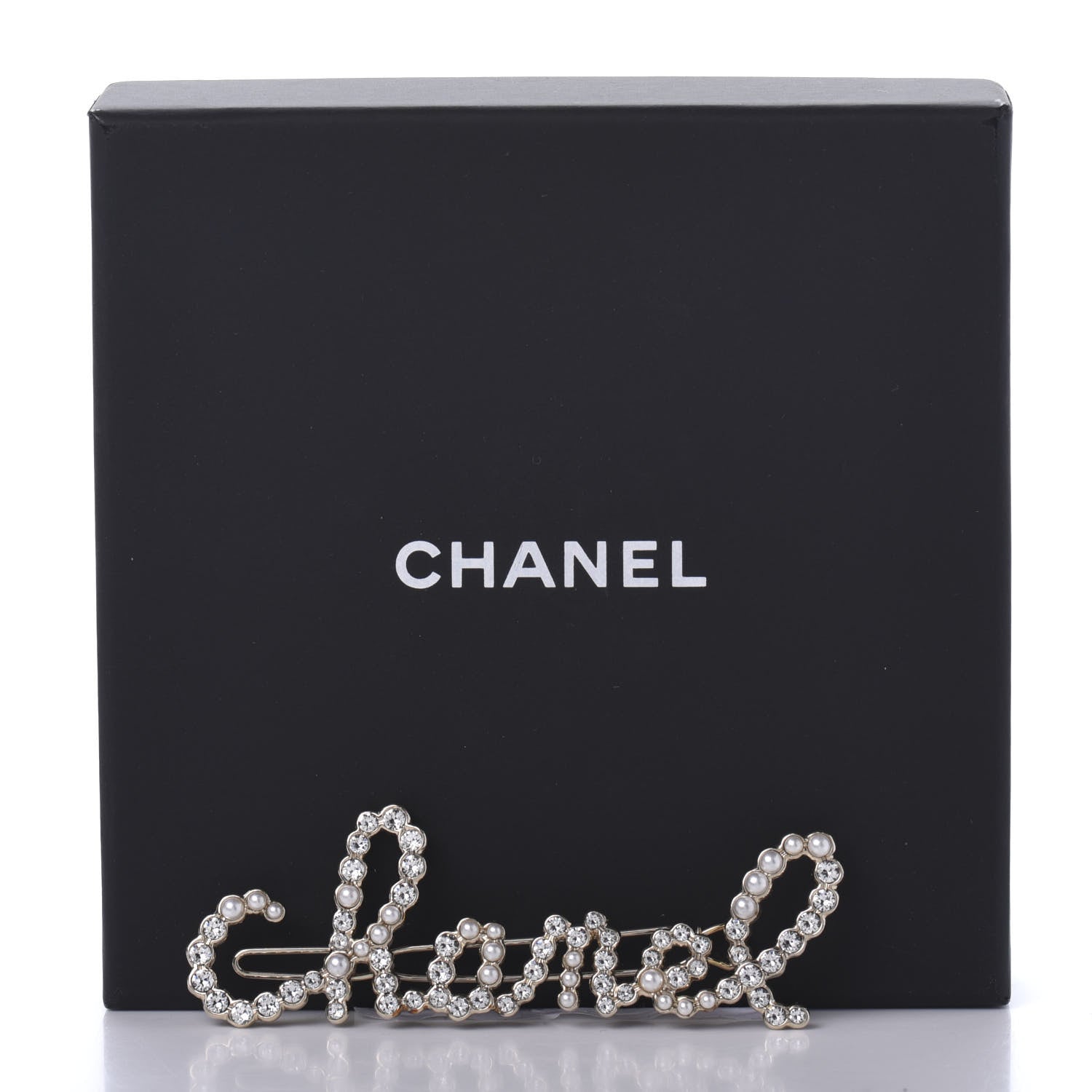 Chanel Metal Glass Swirling Pearls Hair Clip Gold 5 of 5