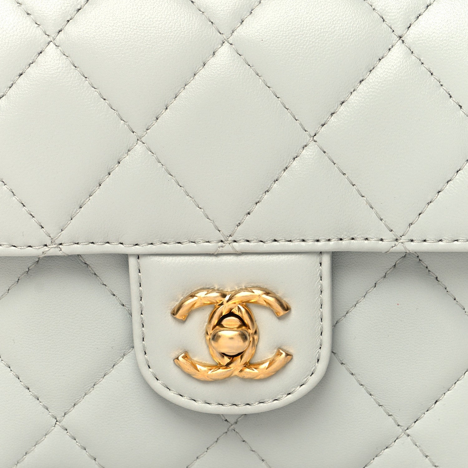 Chanel Lambskin Handle Crush Top Handle Flap Bag Grey 8 of 10