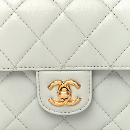 Chanel Lambskin Handle Crush Top Handle Flap Bag Grey 8 of 10