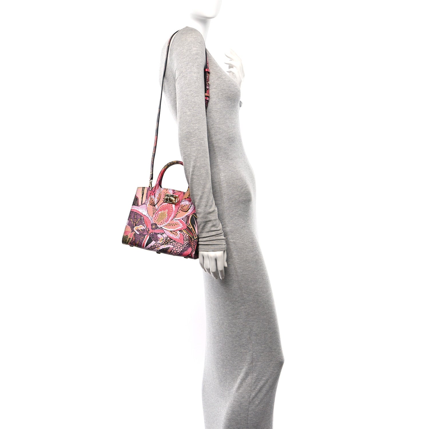 Salvatore Ferragamo Calfskin Batik Print Small The Studio Bag Multicolor 2 of 12