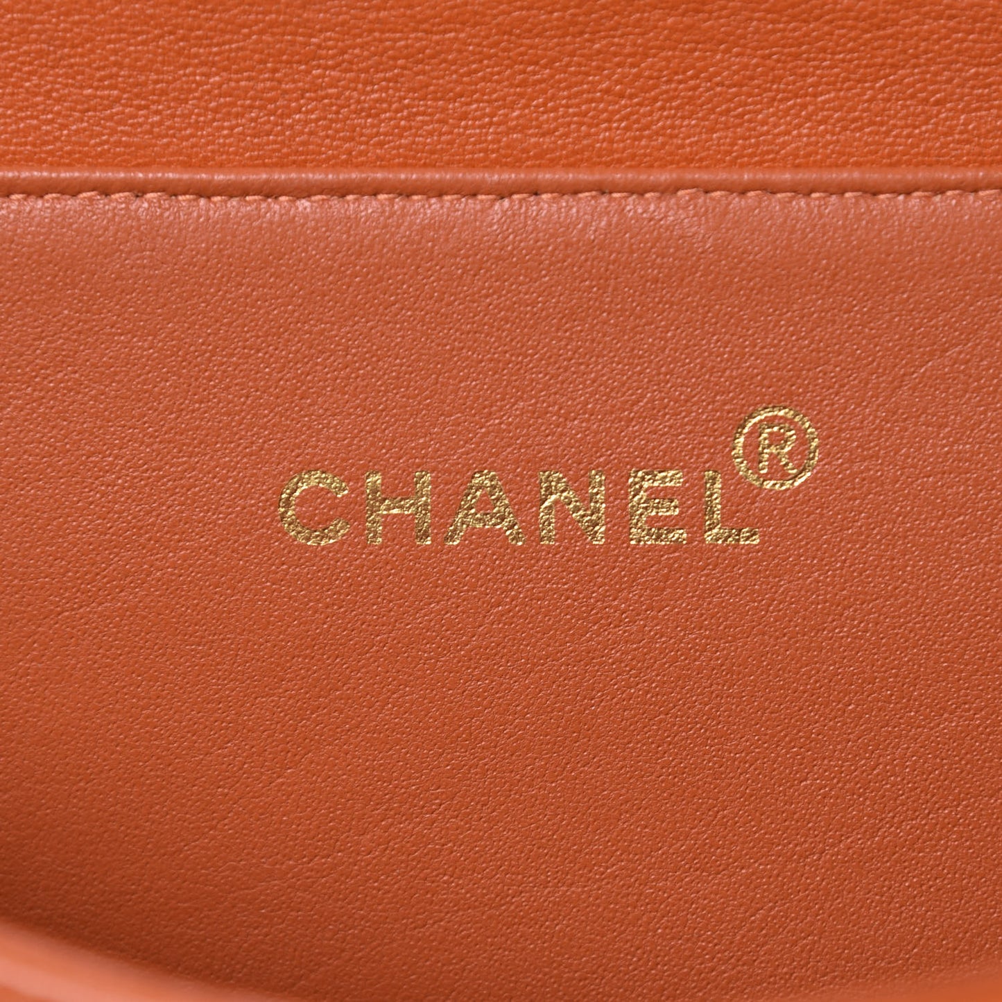 Lambskin Quilted Medium Double Sided Flap Orange