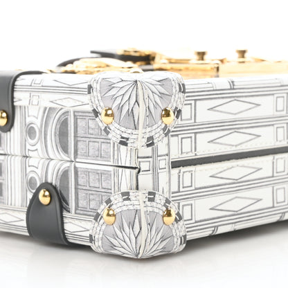 Louis Vuitton X FORNASETTI Calfskin Architettura Petite Malle White Black 8 of 9