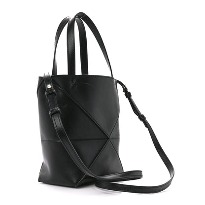 Loewe Shiny Calfskin Mini Puzzle Fold Tote Black 3 of 13